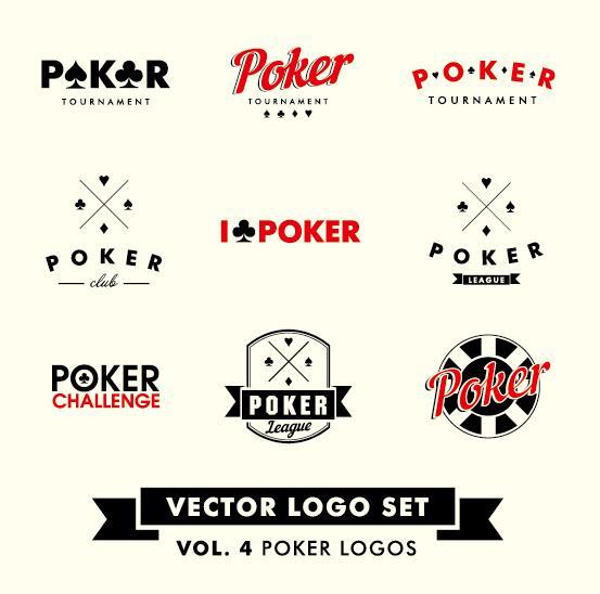 Poker logos design vector
