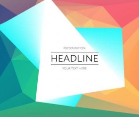 Polygonal colored cover template vector 01