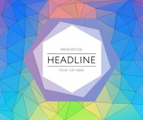 Polygonal colored cover template vector 03