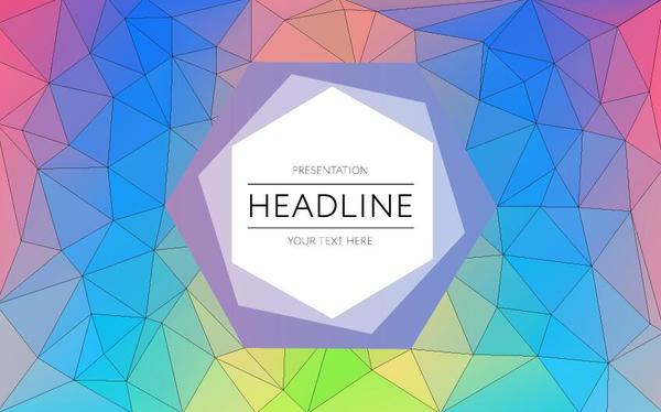 Polygonal colored cover template vector 03