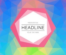 Polygonal colored cover template vector 05