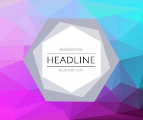 Polygonal colored cover template vector 10