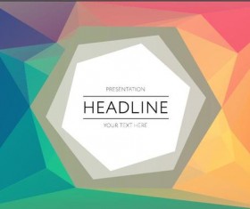 Polygonal colored cover template vector 11