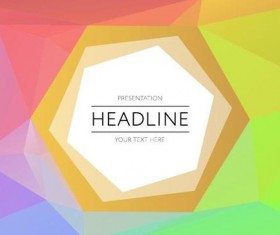 Polygonal colored cover template vector 12