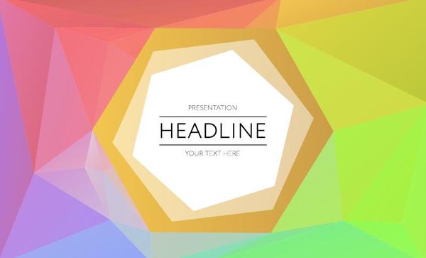 Polygonal colored cover template vector 12