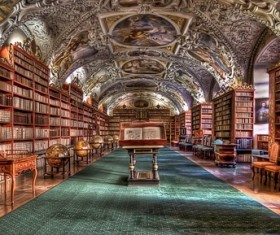 Prague Library Stock Photo