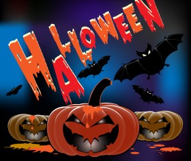 Pumpkin head with halloween background vector