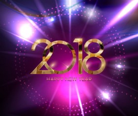 Purple background with 2018 new year vector