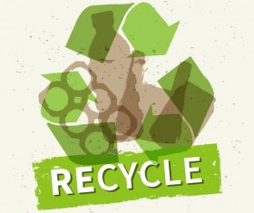 Recycle grunge background vector