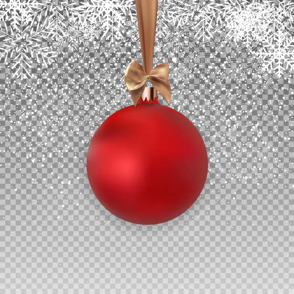 Red christmas baubles with beige bow illustration vector
