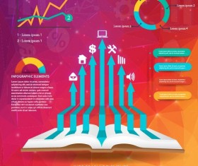 Red styles infographic elements vector template 01