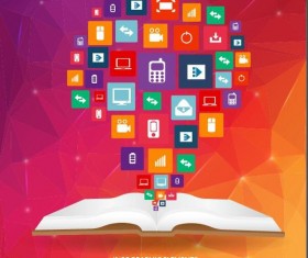 Red styles infographic elements vector template 04