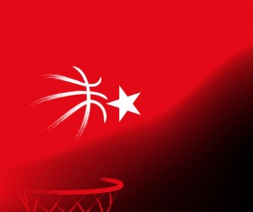 Red turkish basketball background vector 03