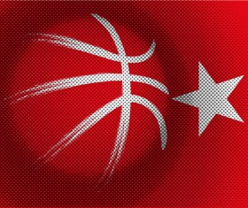 Red turkish basketball background vector 04