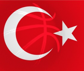 Red turkish basketball background vector 05
