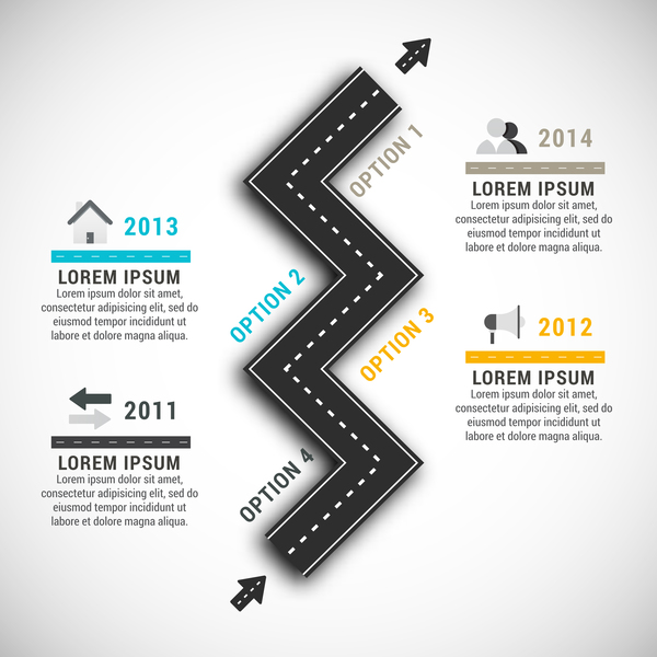 Road with traffic infographic template vector