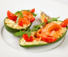 Salmon fillet with papaya Stock Photo 01