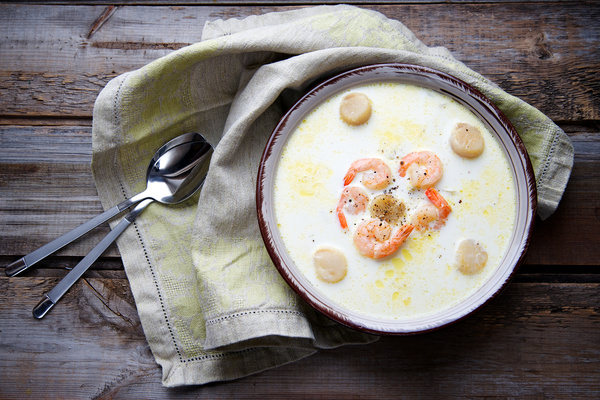 Seafood soup with shrimps Stock Photo 01