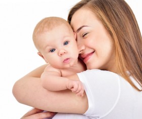 Smiling mother holding the baby Stock Photo 02