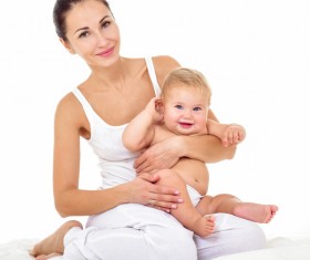 Smiling mother holding the baby Stock Photo 08