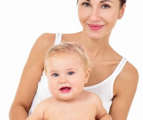 Smiling mother holding the baby Stock Photo 15