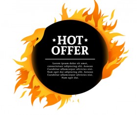 Special sale flame frame with white background vector 01