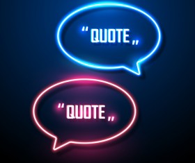 Speech bubbles with neon vector 01