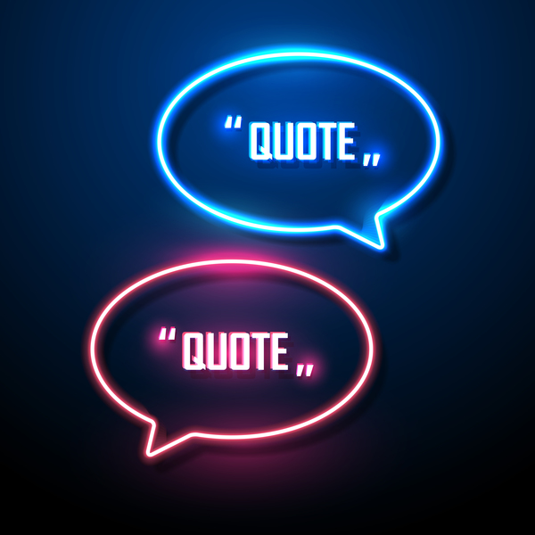 Speech bubbles with neon vector 01