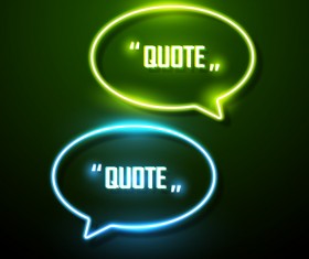 Speech bubbles with neon vector 02
