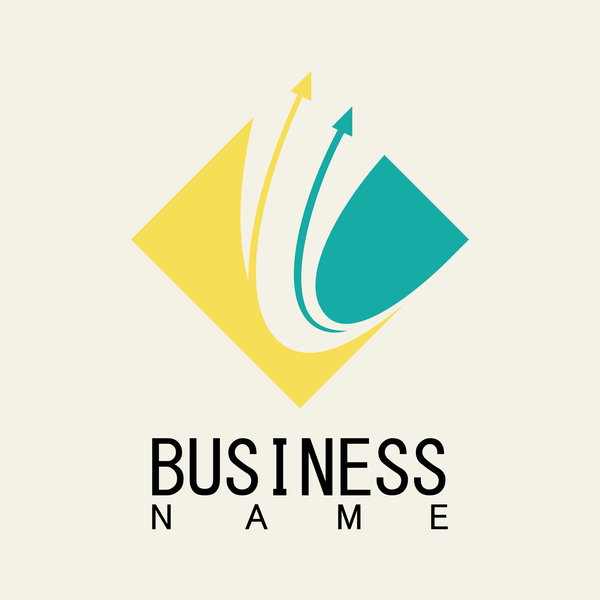 Square arrow business logo vector