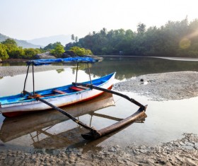 Stranded boat Stock Photo 01