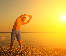 Stretching men Stock Photo 02