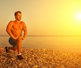 Stretching men Stock Photo 03
