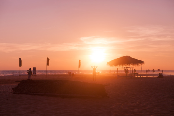 Sunrise tropical beach Stock Photo
