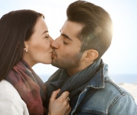 Sweet couple kissing Stock Photo
