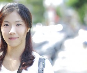 Sweet smile of Asian girl Stock Photo