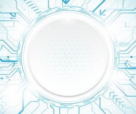 Technology blue background with circle geometric modern concept vector
