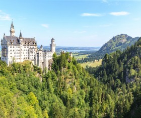 The ancient castle on the top of the mountain Stock Photo