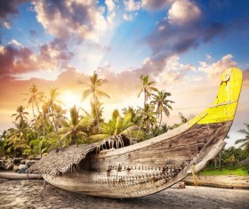 The boat on the beach Stock Photo 01