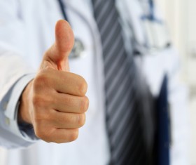The doctor thumbs up Stock Photo
