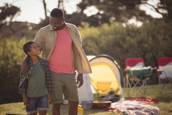 The father and son outdoor camping Stock Photo 02