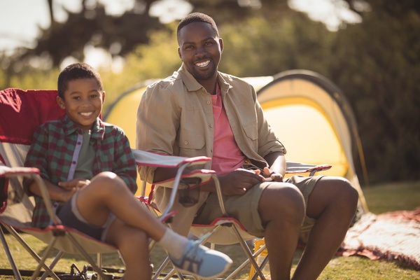 The father and son outdoor camping Stock Photo 03