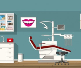 Tooth doctor and office design vector 01