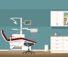 Tooth doctor and office design vector 02