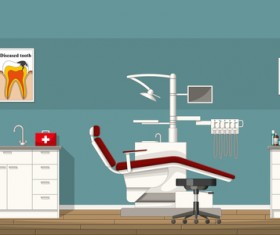 Tooth doctor and office design vector 03