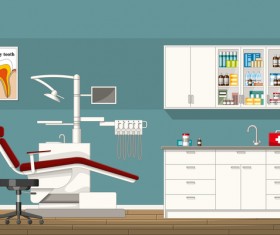Tooth doctor and office design vector 05