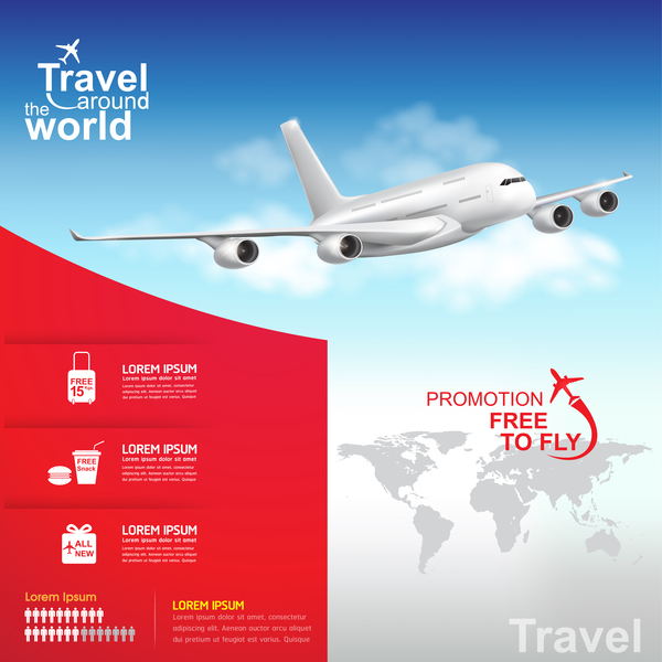 Travel around the world business template vector 01