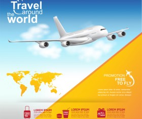 Travel around the world business template vector 02
