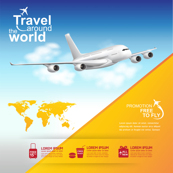 Travel around the world business template vector 02