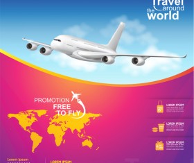 Travel around the world business template vector 03
